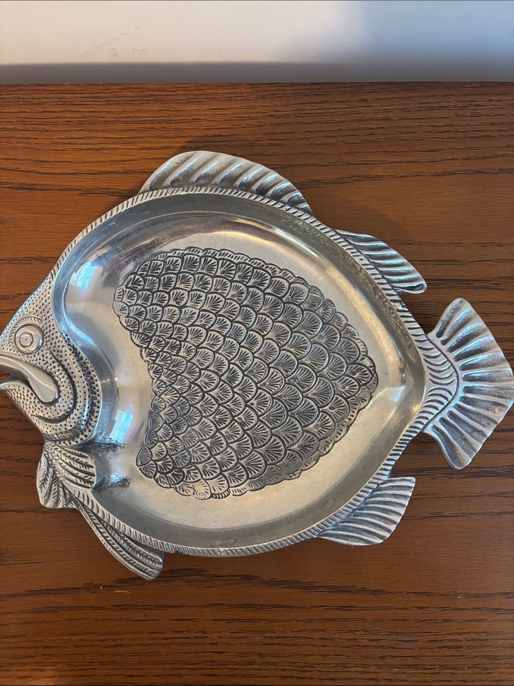 Silver Fish-Shaped Decorative Dish